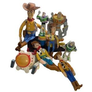 Disney Toy Story Lot Of Woody & Buzz Lightyear Action Figures & Plush Mixed Set